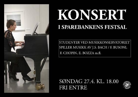 Konsert i Sparebankens Festsal s&oslash;ndag 27. april 2014 kl. 18.00